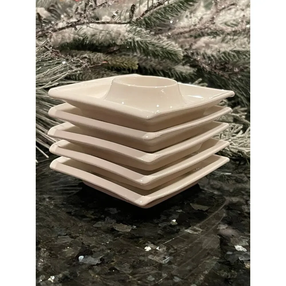 Blance White Porcelain Egg Cup, Set of 5